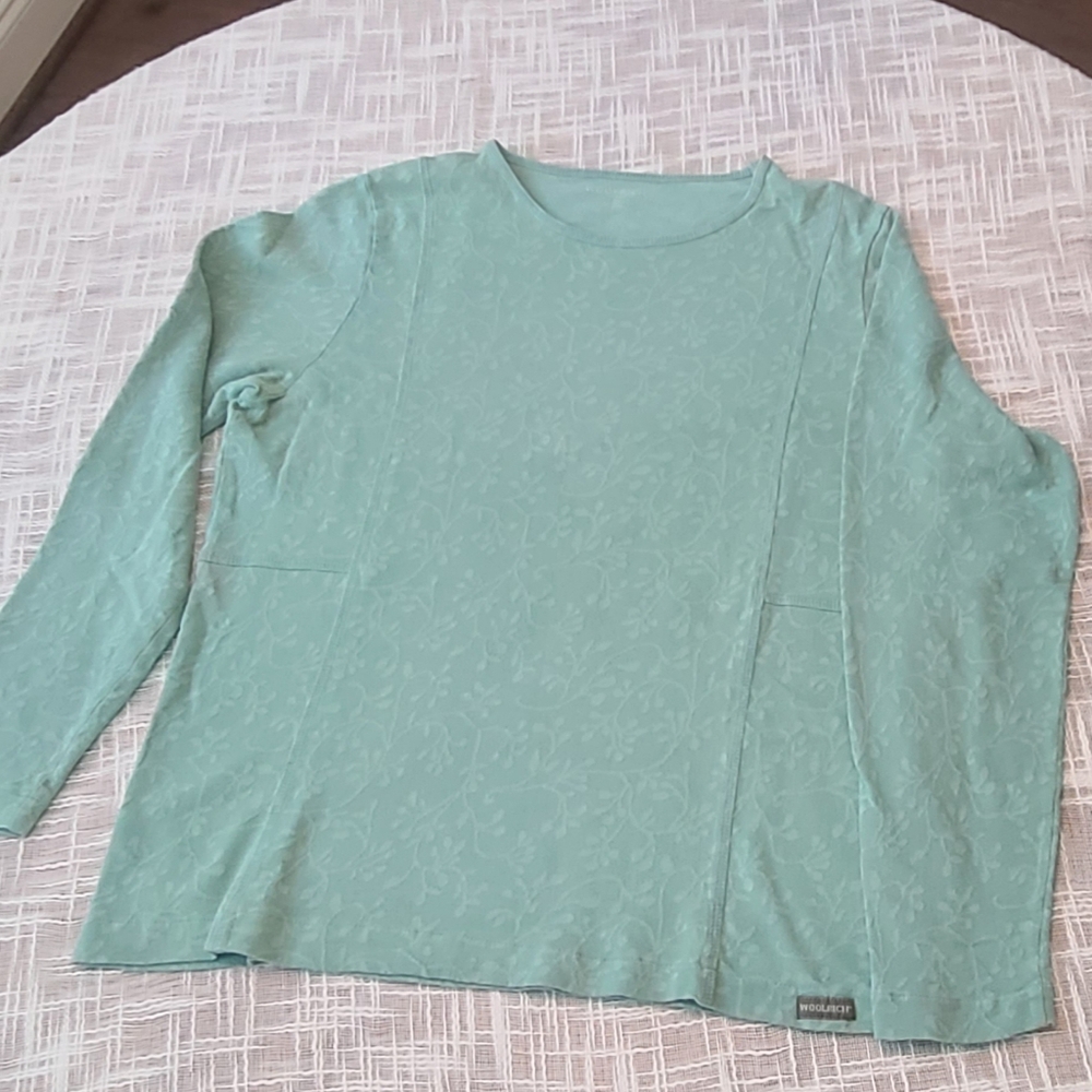 Woolrich Seafoam Green Floral Top